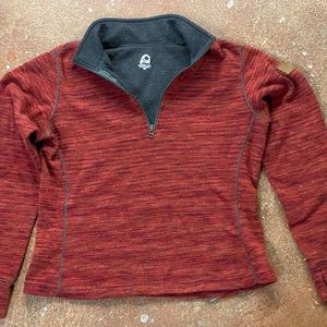 Overland Quarter-Zip Size Large L Sweater with Thumb holes
